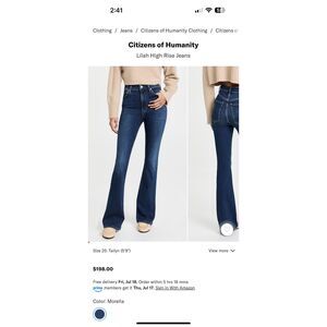 Citizens of Humanity Lilah High Rise Jeans 25